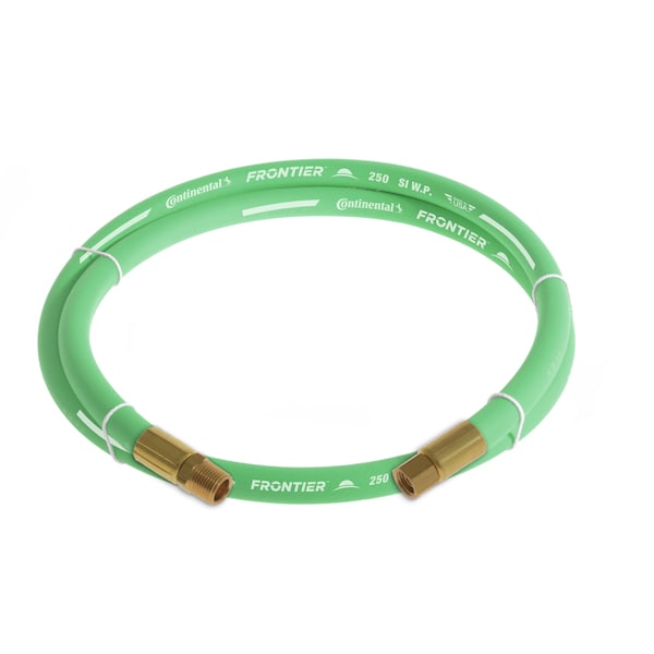 Continental 3/8" x 5' Green EPDM Rubber Air Hose, 300 PSI, 3/8" MNPT x FNPSM HZG03830-05-31 - main